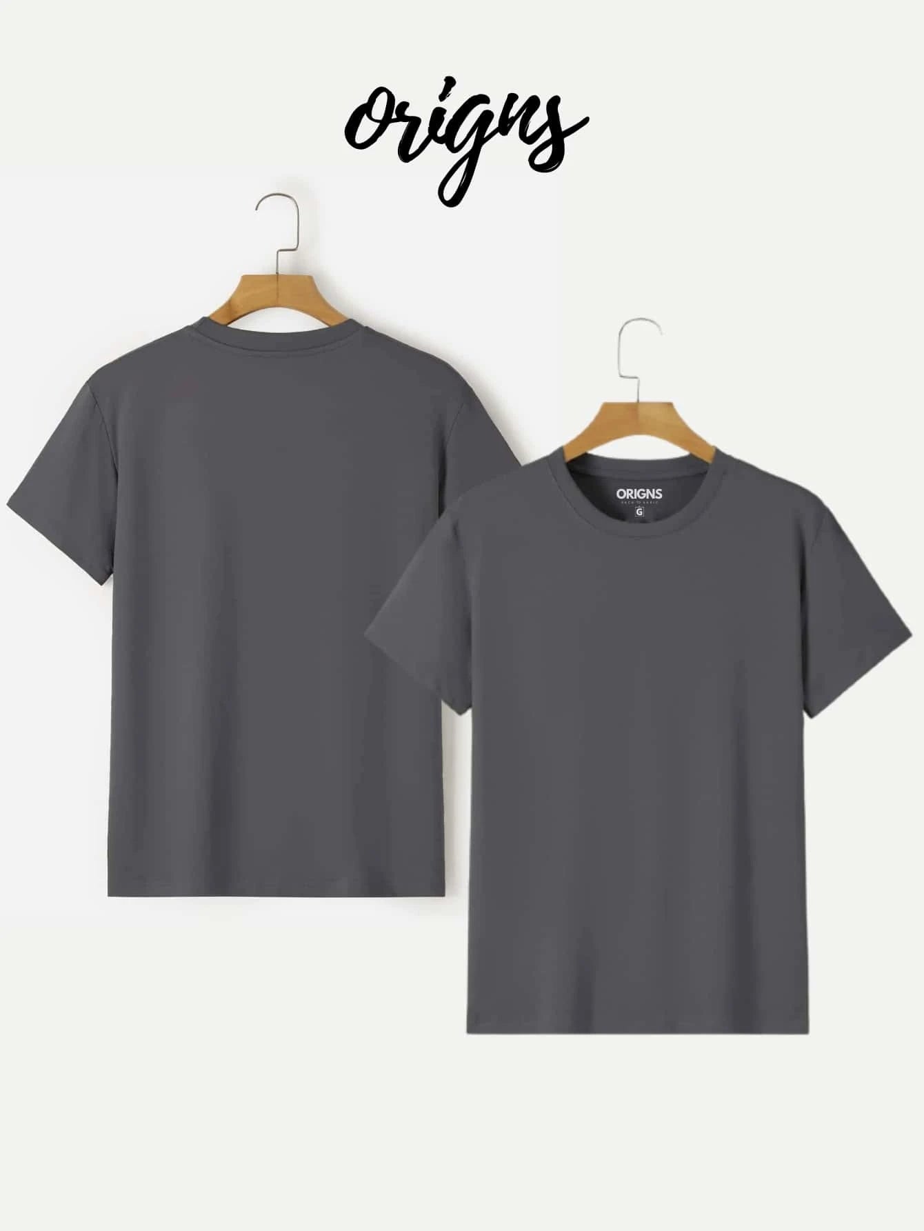 Kit 5 Men'S Plain Basic Cotton T-Shirts ORIGNS