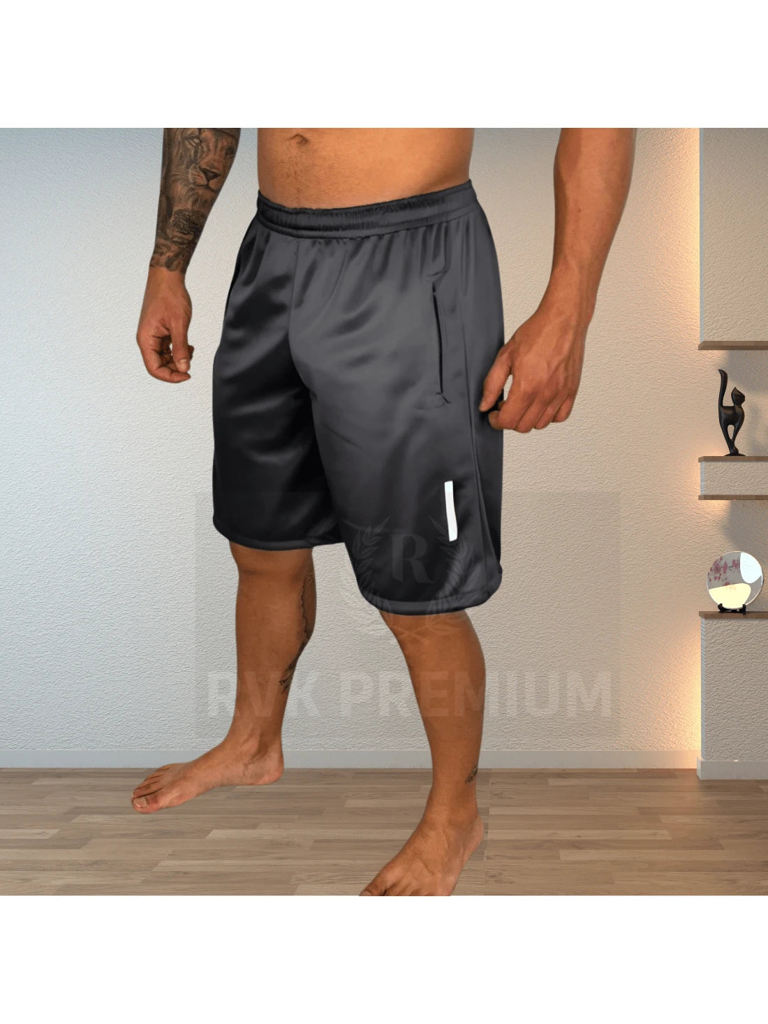 KIT of 3 REFLECTIVE MEN'S SHORTS BLACK / GREY / NAVY BLUE CASUAL GYM