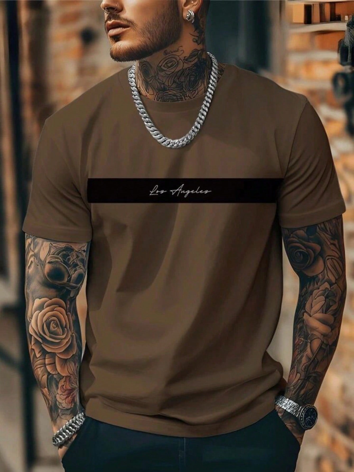 Shirt Los Angeles Men'S T-Shirt 100% Cotton Premium Imported Mesh Blouse New Release